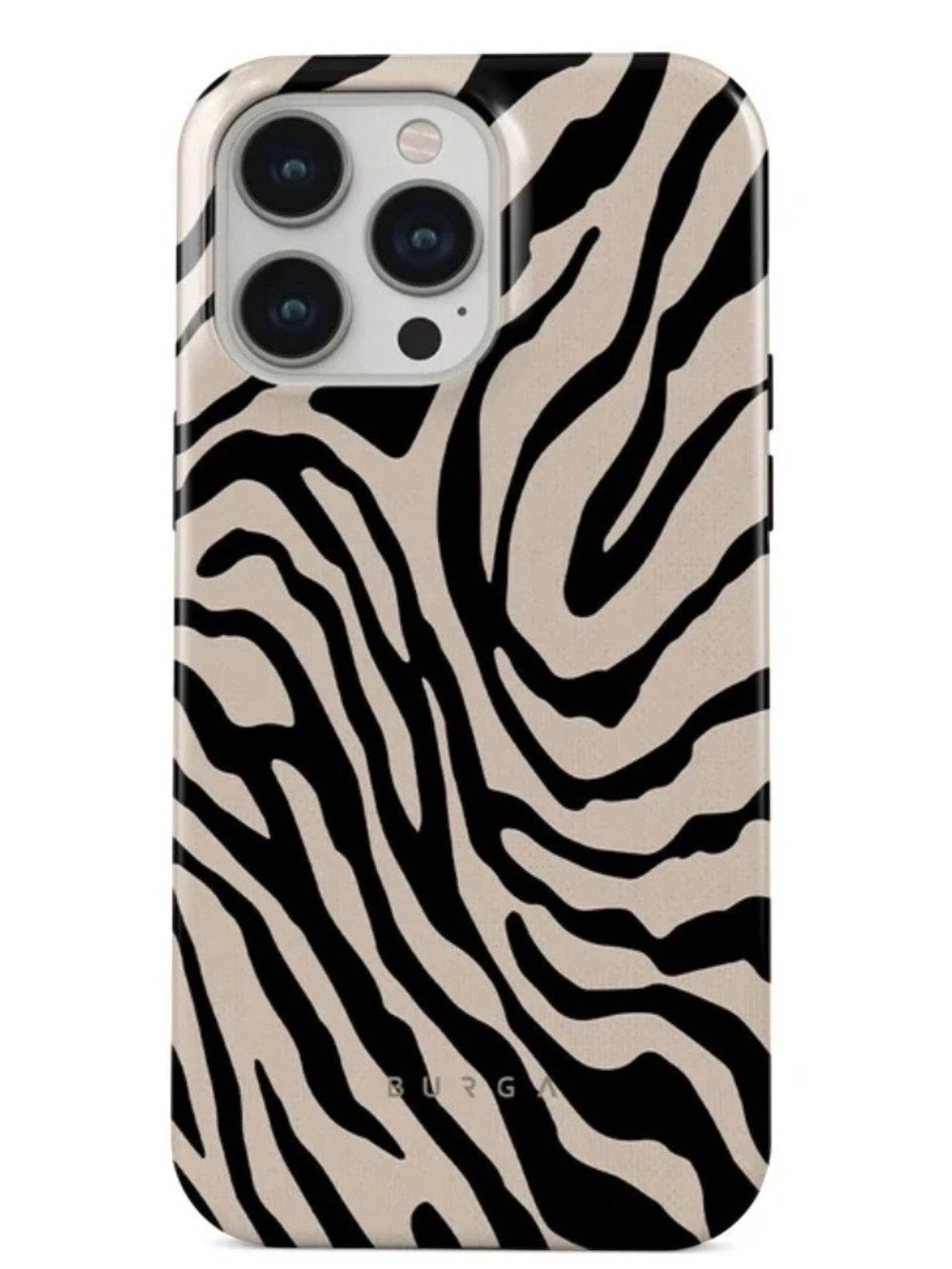 BURGA Wild Weekend iPhone 13 Pro Case Black & White Zebra Print